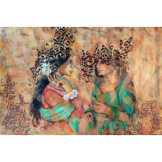 Sadaf Yasir, 30 x 44 Inch, Acrylic on Canvas, Figurative Painting, AC-SDY-003 Sadaf Yasir, 30 x 44 Inch, Acrylic on Canvas, Figurative Painting, AC-SDY-003